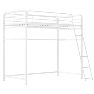 dhp leroy closet storage loft bed twin in white