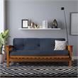 DHP Eve 8 Inch Thermobonded High Density Futon Mattress Full in Blue Microfiber
