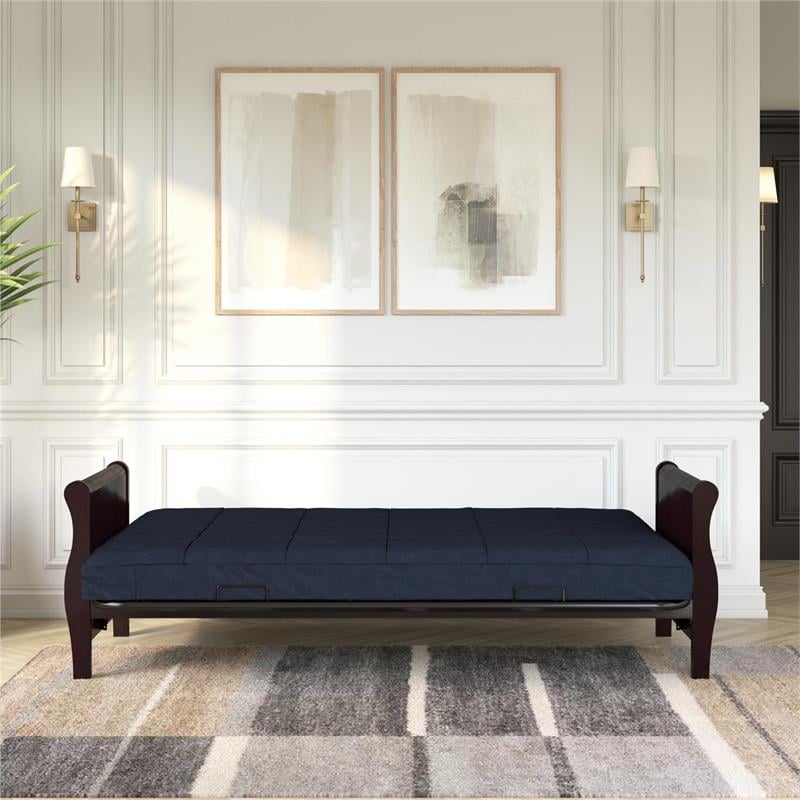 DHP Lexi 6 Inch Quilted Thermobonded High Density Futon Mattress Full Size Blue