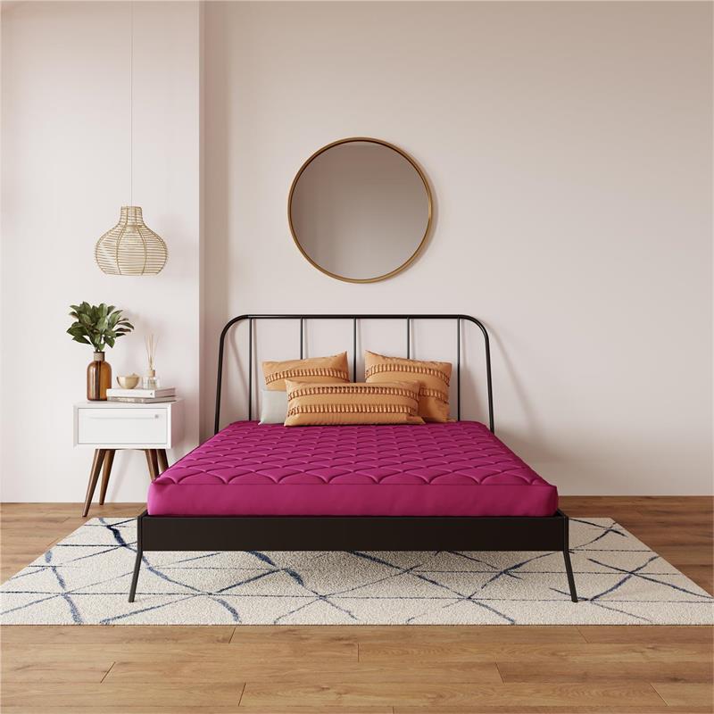 DHP Dana 6 Inch Quilted Full Mattress with Removable Cover in Pink