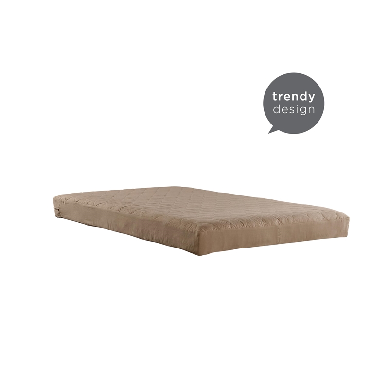 DHP Dana 6 Inch Quilted Twin Mattress with Removable Cover in Tan