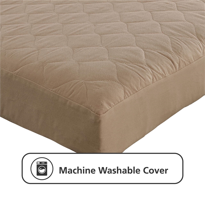 DHP Dana 6 Inch Quilted Twin Mattress with Removable Cover in Tan