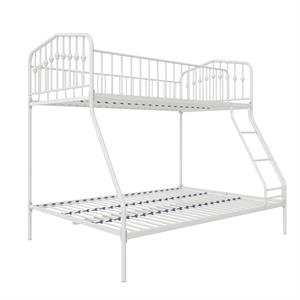 dhp novogratz bushwick metal bunk bed kid's bedroom furniture twin/full in white