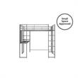 DHP Alana Twin Metal Loft Bed with Desk in Silver