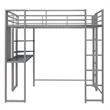 DHP Alana Twin Metal Loft Bed with Desk in Silver