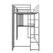 DHP Alana Twin Metal Loft Bed with Desk in Silver
