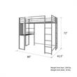 DHP Alana Twin Metal Loft Bed with Desk in Silver