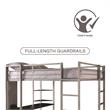 DHP Alana Twin Metal Loft Bed with Desk in Silver