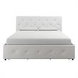 DHP Dean White Faux Leather Upholstered Queen Bed with Storage
