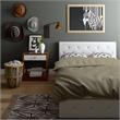 DHP Dean White Faux Leather Upholstered Queen Bed with Storage