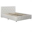DHP Dean White Faux Leather Upholstered Queen Bed with Storage