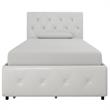 DHP Dean White Faux Leather Upholstered Twin Bed with Storage