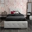 DHP Dean White Faux Leather Upholstered Twin Bed with Storage