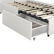 DHP Dean White Faux Leather Upholstered Twin Bed with Storage