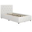 DHP Dean White Faux Leather Upholstered Twin Bed with Storage