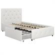 DHP Dean White Faux Leather Upholstered Twin Bed with Storage