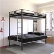DHP Silver Screen Twin over Futon Metal Bunk Bed in Silver/Black