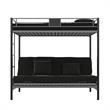 DHP Silver Screen Twin over Futon Metal Bunk Bed in Silver/Black