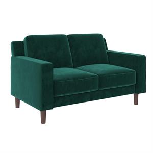 dhp brynn loveseat 2 seater sofa in green velvet