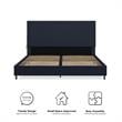 DHP Mathias Upholstered Bed with USB Dual Port Queen in Navy Linen