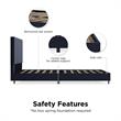 DHP Mathias Upholstered Bed with USB Dual Port Queen in Navy Linen
