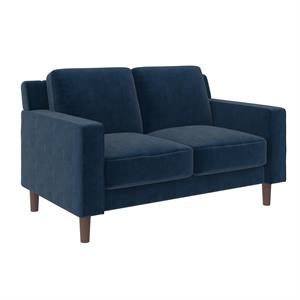 dhp brynn loveseat 2 seater sofa in blue velvet
