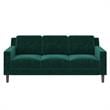 DHP Brynn 3 Seater Sofa in Green Velvet