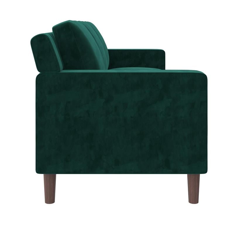 DHP Brynn 3 Seater Sofa in Green Velvet
