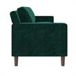 DHP Brynn 3 Seater Sofa in Green Velvet