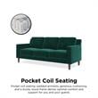 DHP Brynn 3 Seater Sofa in Green Velvet