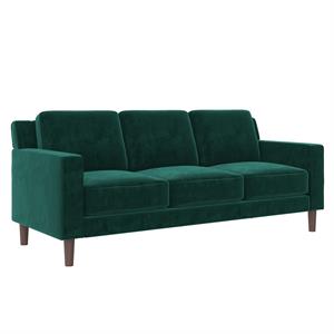 DHP Brynn 3 Seater Sofa in Green Velvet