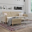 CosmoLiving by Cosmopolitan Liberty Reversible Sectional/Futon in Ivory Velvet