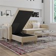 CosmoLiving by Cosmopolitan Liberty Reversible Sectional/Futon in Ivory Velvet