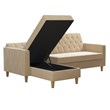 CosmoLiving by Cosmopolitan Liberty Reversible Sectional/Futon in Ivory Velvet
