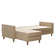 CosmoLiving by Cosmopolitan Liberty Reversible Sectional/Futon in Ivory Velvet