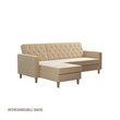 CosmoLiving by Cosmopolitan Liberty Reversible Sectional/Futon in Ivory Velvet