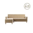 CosmoLiving by Cosmopolitan Liberty Reversible Sectional/Futon in Ivory Velvet