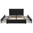 CosmoLiving by Cosmopolitan Elizabeth Upholstered Bed Queen in Black Velvet