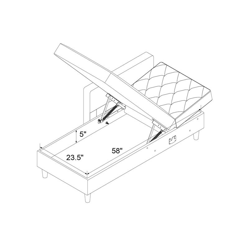 CosmoLiving by Cosmopolitan Liberty Reversible Sectional/Futon in Pink