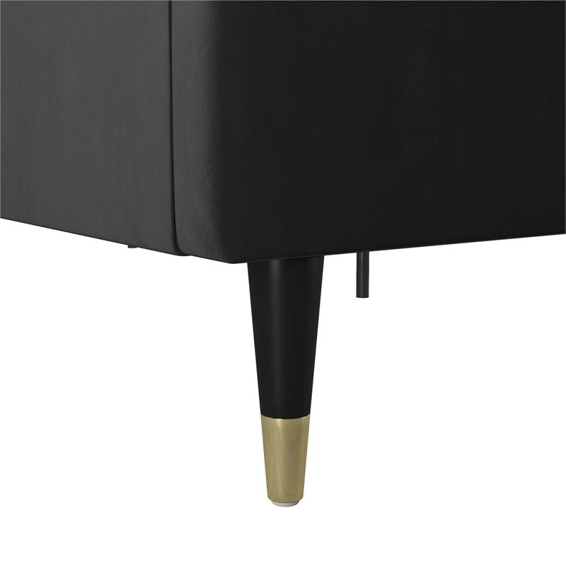 CosmoLiving by Cosmopolitan Audrey Upholstered Bed King in Black Velvet Homesquare