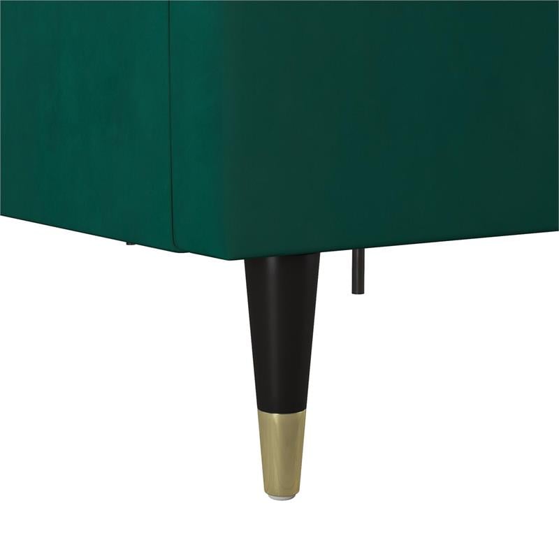 CosmoLiving by Cosmopolitan Audrey Upholstered Bed King in Emerald Green Velvet Cymax Business