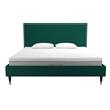 CosmoLiving by Cosmopolitan Audrey Upholstered Bed King in Emerald Green Velvet