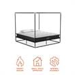 CosmoLiving Celeste Canopy Metal Bed King Size Frame in Black/Gold