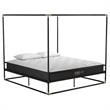 CosmoLiving Celeste Canopy Metal Bed King Size Frame in Black/Gold