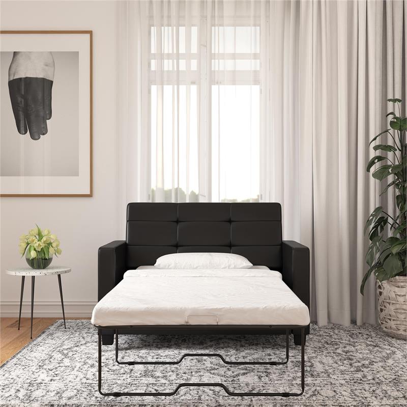 CosmoLiving Celeste Canopy Metal Bed Queen Size Frame in Black/Gold