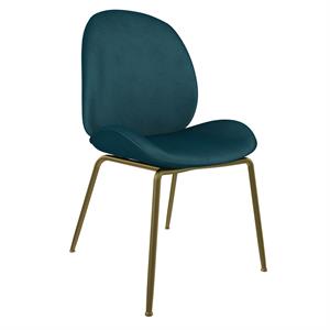 cosmoliving by cosmopolitan astor upholstered dining chair in blue velvet