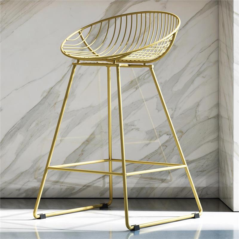 CosmoLiving by Cosmopolitan Ellis Wire Counter Stool in Brass