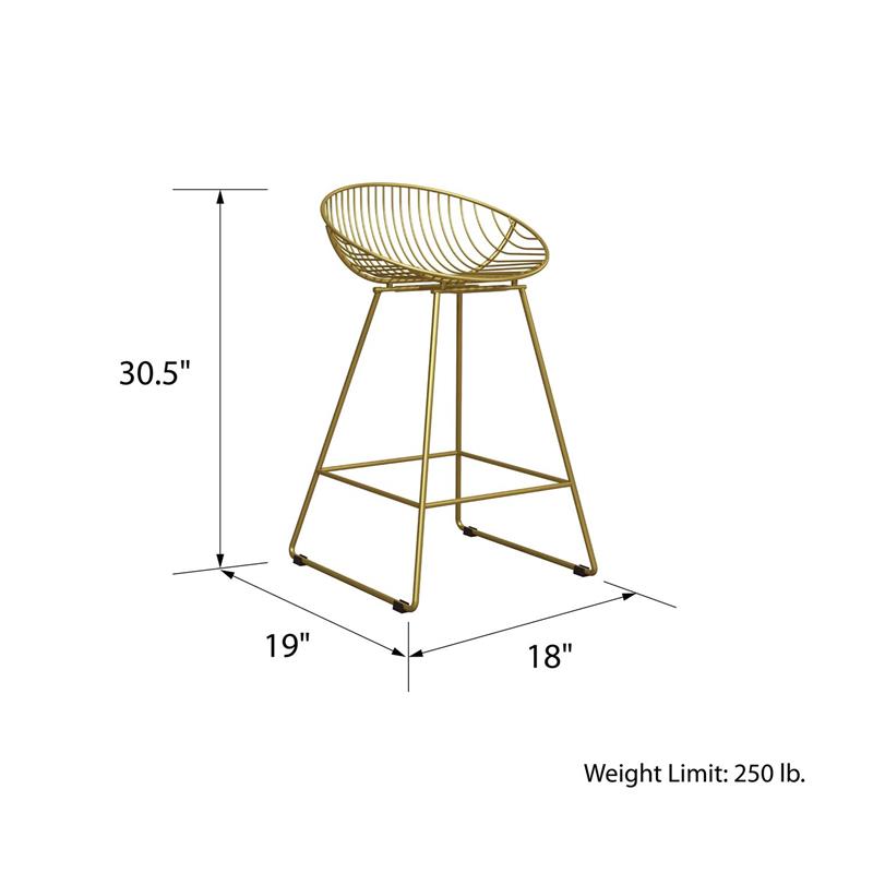 CosmoLiving by Cosmopolitan Ellis Wire Counter Stool in Brass