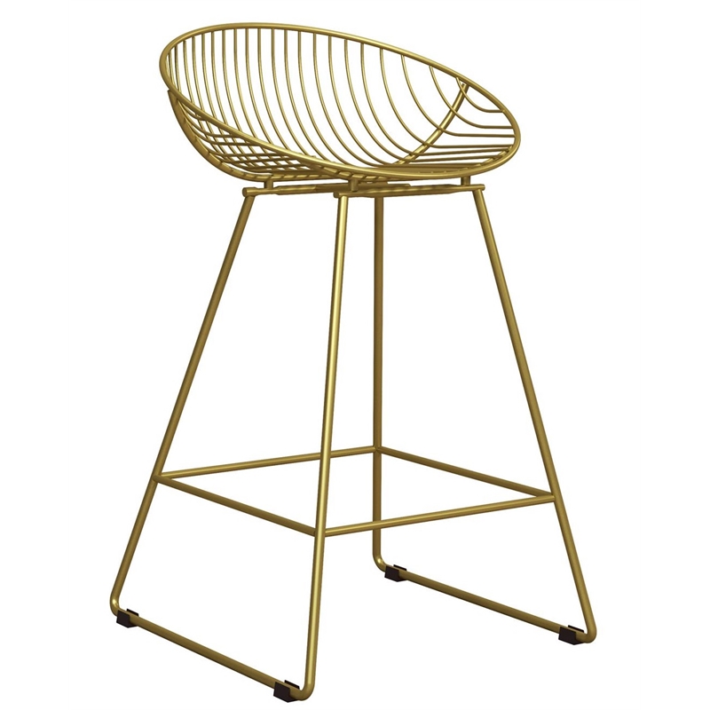CosmoLiving by Cosmopolitan Ellis Wire Counter Stool in Brass