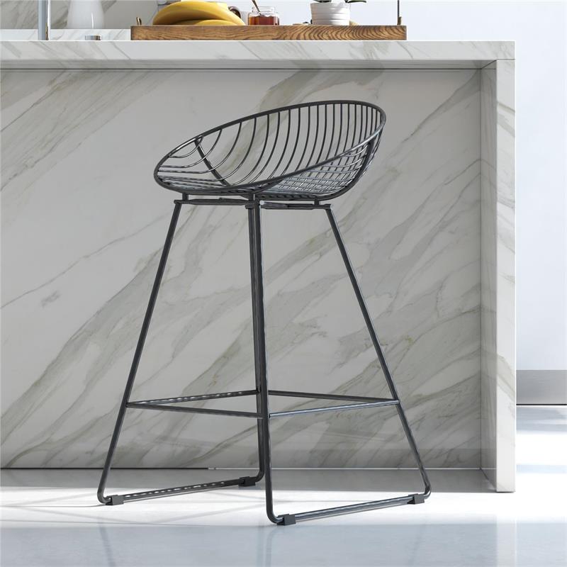 CosmoLiving by Cosmopolitan Ellis Wire Counter Stool in Black